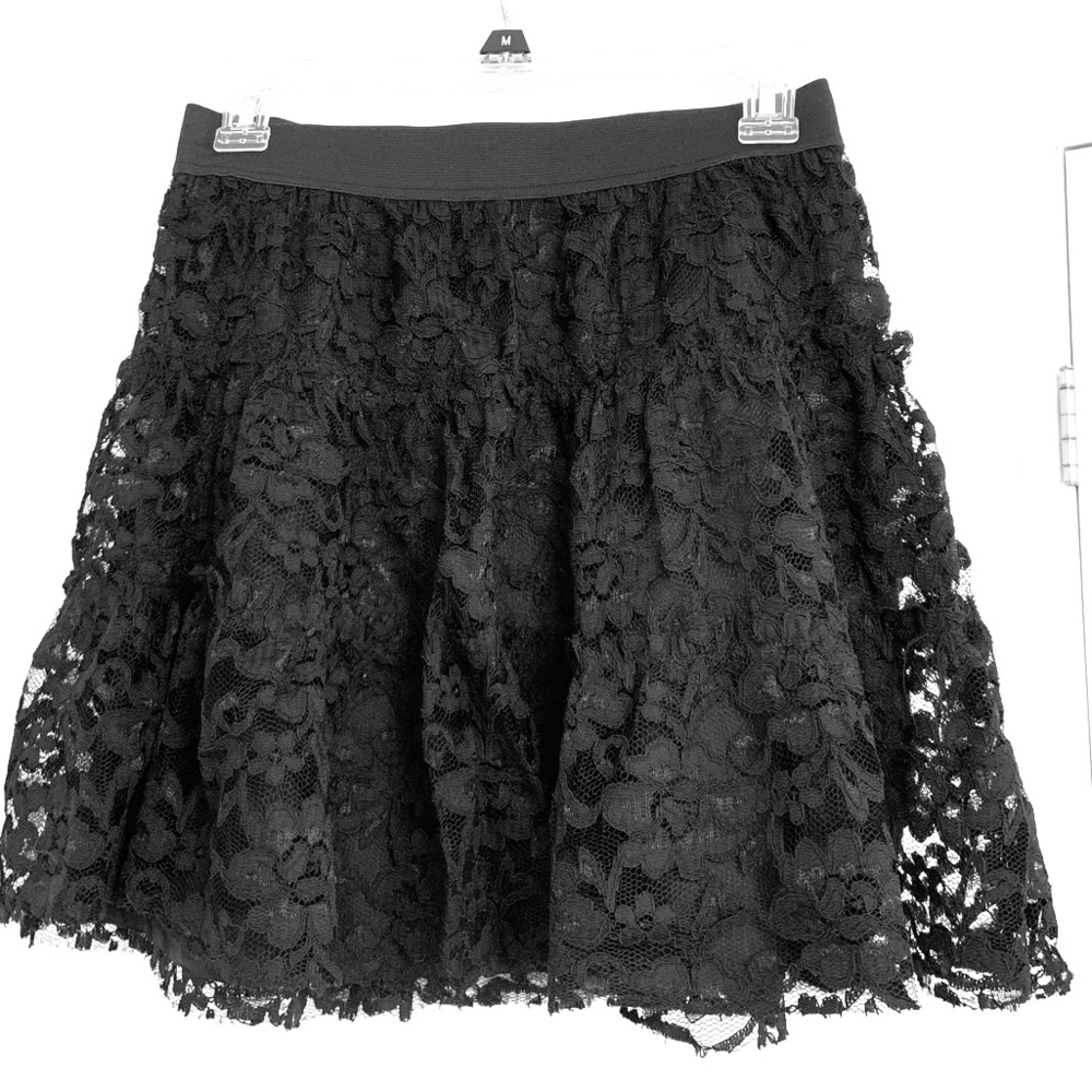Black Lace Mini Skirt